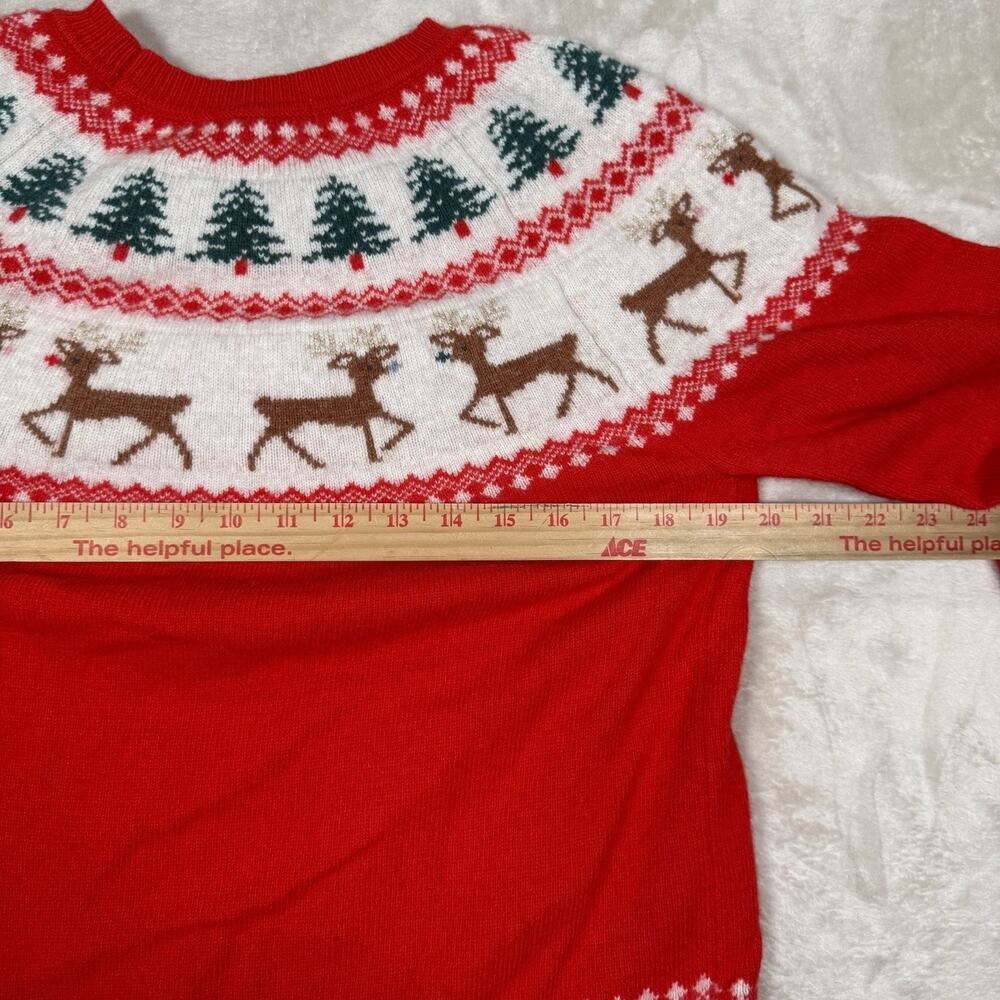 Boden Edie Fair Isle Sweater Reindeer Red Women’s Size Large Holiday Christmas - Picture 5 of 7